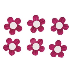Sticker déco:Fleurs papier av.demi - perle, rose oeillet, av.dot adhésif, 20 pces