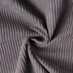 Tissu Velours d'ameublement côtelé Emy uni Gris anthracite
