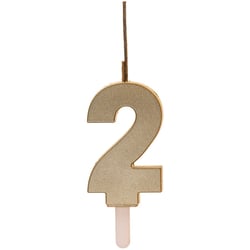 Duo Cierge Magique + Bougie Doré Chiffre 2