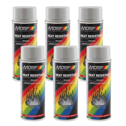 Lot de 6 sprays de peinture haute température - argent - Motip