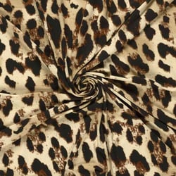 Tissu Jersey Viscose digital léopard revisité sur fond Beige sable