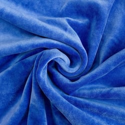 Tissu Jersey Velours tout doux Bleu denim