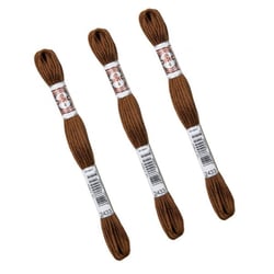 Lot de 3 échevettes 10m DMC Fil retors mat canevas tapisserie 100% coton marron 2433