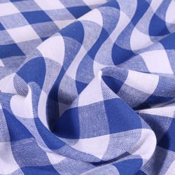 Tissu Rayures Très grands carreaux 17 mm Bleu roi