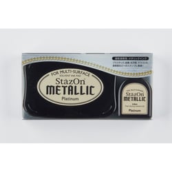 Encreur créatif StazOn Metallic Platinum - Tsukineko - Métallique - Opaque à base de solvant