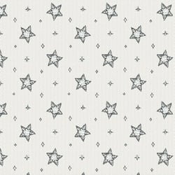 Tissu Jacquard d'ameublement Etoiles de noël Lurex sur fond Blanc cassé