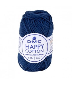 Pelote de 20Gr - coton spécial Amigurumi HAPPY COTTON - PPSC - Oeko Tex- Dmc 758 Bleu