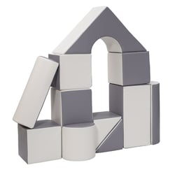 Set de 11 blocs en mousse pour le jeu blanc, gris - Velinda