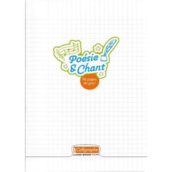 Cahier - A4 - Grands carreaux - Poésie et chant - Polypro - 48 pages - Transparent