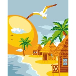 LUC - Kit canevas enfant 25x20 plage