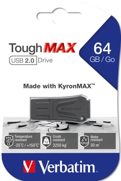 Clé usb 64go Verbatim ToughMAX 2.0 anti-chocs noir