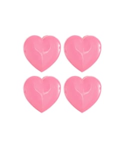 Carte de 4 boutons cœurs – 15 x 15 mm – Rico Design Rose