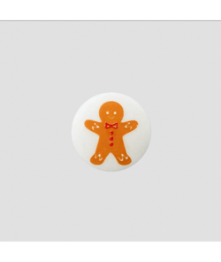Bouton polyester Bonhomme en pain d'épices, à pied 18mm - Prym 12 Blanc