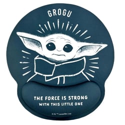Wondee Tapis de Souris Ergonomique XXL Design Grogu Yoda avec Repose Poignet Bleu