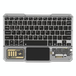 Clavier Pour Tablette RGB Sans Fil Bluetooth Ergonomique Longue Autonomie Noir YONIS
