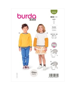 Patron Burda Kids n°9254 – Sweatshirt Enfant Garçon Fille Tailles 104-146 taille n°Taille unique