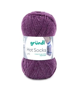 Laine à chaussettes à tricoter HOT SOCKS UNI - Grundl - certifiée Oeko-Tex 60 Violet