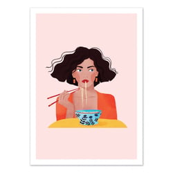 Affiche 30x40 cm - Noodle girl - Maja Tomljanovic