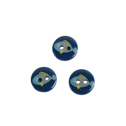 Lot de 3 boutons 2 trous enfant poisson