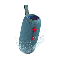 Enceinte Bluetooth Waterproof Puissante 10W Autonomie 4-6H Lumière Rythmique IPX6 Bleu YONIS