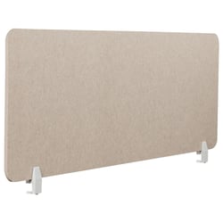 Séparateur de Bureau Beige en Polyester et Synthétique 160 x 50 cm avec Pinces Écran Cloison Acoustique et Visuel pour Open Space