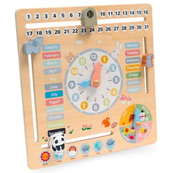 Jouet Éducatif Bois, Calendrier Anglais 6en1 - apprendre mois, jours, semaines, saisons et météo