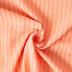Tissu Double gaze de Coton Gipsy Rayé Sorbet sur fond Melon