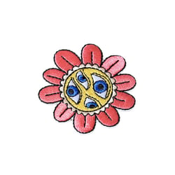 Ecusson thermocollant esprit seventies fleur 4,3cm x 4,3cm