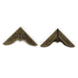 4 Coins en métal bronze décor 1