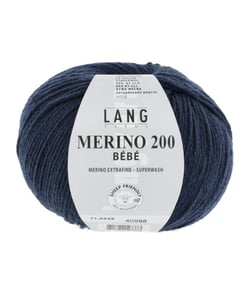 Pelote de laine à tricoter pour layette MERINO 200 BEBE - Lang Yarns 325 Bleu