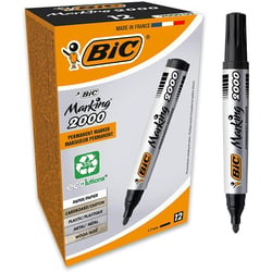 Lot de 12 Marqueurs Permanent MARKING 2000 pointe Ogive Large Noir BIC