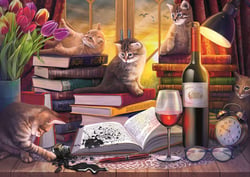 Puzzle 2000 pièces - Soirée Chat - Trefl