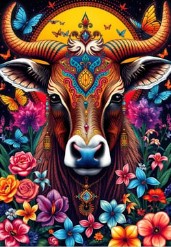 Puzzle 1000 pièces - La Vache et le Secret des Fleurs - Alipson Puzzle