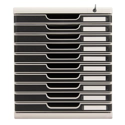 Module de classement Modulo Office 10 tiroirs fermables à clé - Noir - Exacompta