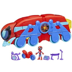 Coffret spidey et ses amis : le quartier general arachno-mobile 63 cm 2 en 1 - camion transformable - jouet garcon