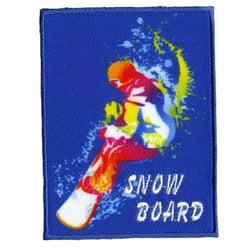 Lot de 3 écussons sport Snow Board bleu 6.2cmx8.2cm