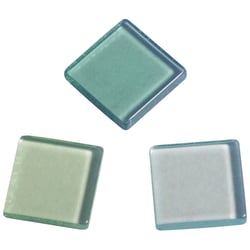 Mosaïque acrylique, 1x1 cm, transparente, vert tilleul, boîte - env. 205 pces / 50 g