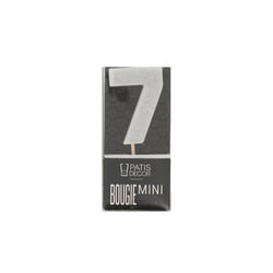 Bougie argentée pailletée chiffre 7