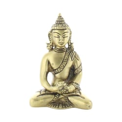 Statuette Bouddha Dhyana Mudra en Laiton doré mat 7,5 cm - Omsaé