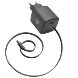 Nedis Chargeur USB-C 65W avec Câble USB-C Rétractable Charge Rapide Noir