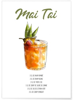 Affiche Cocktail Mai Tai | A3 : 29,7x42cm
