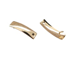 2 Connecteurs rectangle courbé 23*6mm doré
