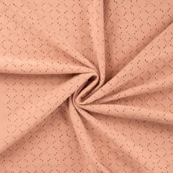 Tissu Coton Jersey brodé uni Saumon
