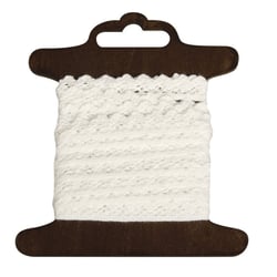 Bordure en coton Jasmina, 8mm, Carte en bois 3m, blanc