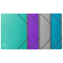 Trieur agrafé 3 rabats avec élastiques 12 compartiments Tekso - A4 - Couleurs assorties - x 8 - Exacompta