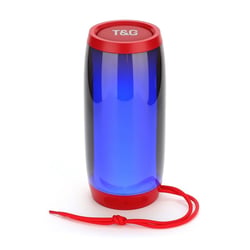 Enceinte Bluetooth Portable 1800mAh LED Colorée Compatible Tous Appareils Son 360° Rouge YONIS