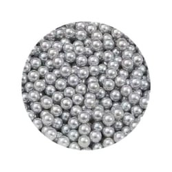 Fil de 210 perles rondes en verre nacré fabrication bijoux 4 mm GRIS