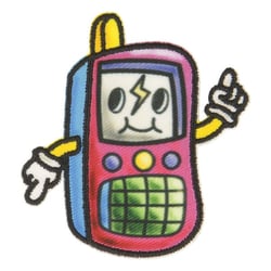 Ecusson thermocollant fun téléphone 5,5cm x 5cm