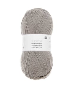 Pelote de laine à chaussettes à tricoter Superba bamboo UNI superwash - Rico Design Gris (011 - GRIS CLAIR)