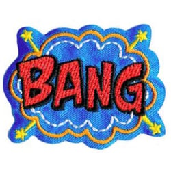 Ecusson thermocollant BANG 4.5x3.5cm
